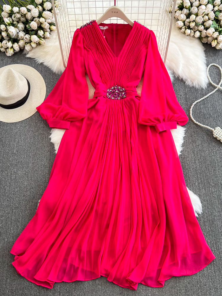 V Neck Chiffon Women Party Dresses Maxi Dresses - Tophatter Daily Deals