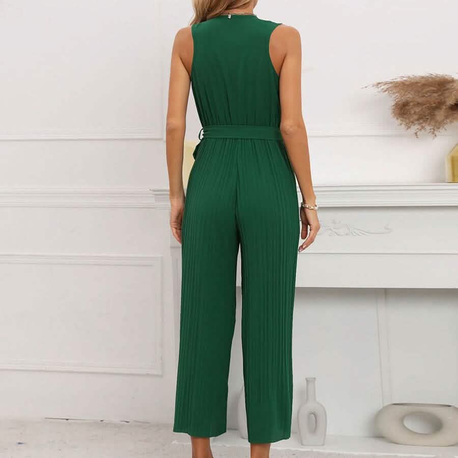 V-Neck Sleeveless Straight Summer Jumpsuit Women's Dresses - Tophatter Daily Deals