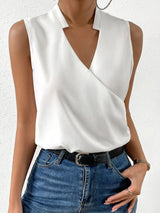 V-neck Sleeveless Women Blouses Blouses - Tophatter Daily Deals