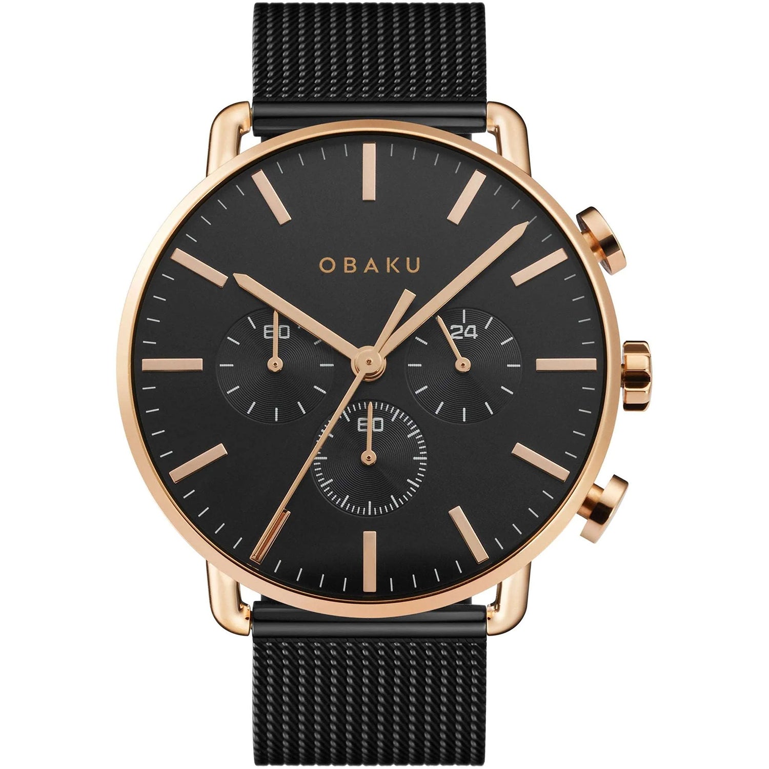 Obaku Men's Havn Black Dial Watch - V232GCVBMB Black Watches - Tophatter Daily Deals