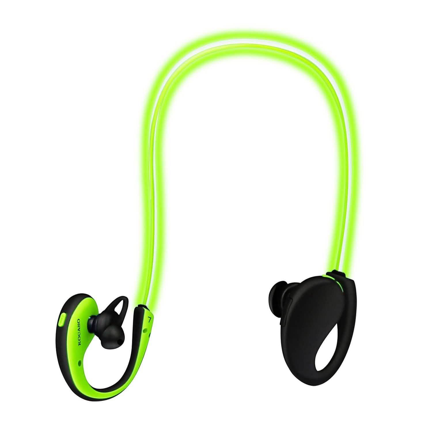 V4.1 Neckband Wireless Sports Headset Green Headphones - Tophatter Daily Deals