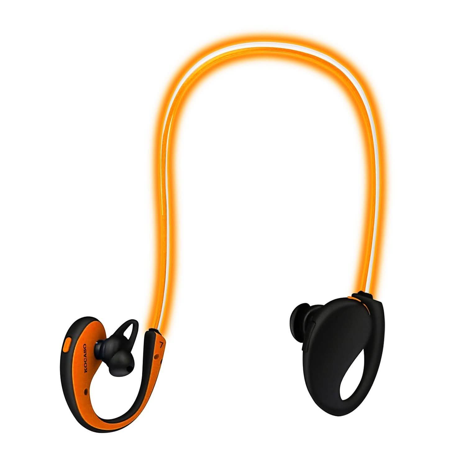 V4.1 Neckband Wireless Sports Headset Orange Headphones - Tophatter Daily Deals