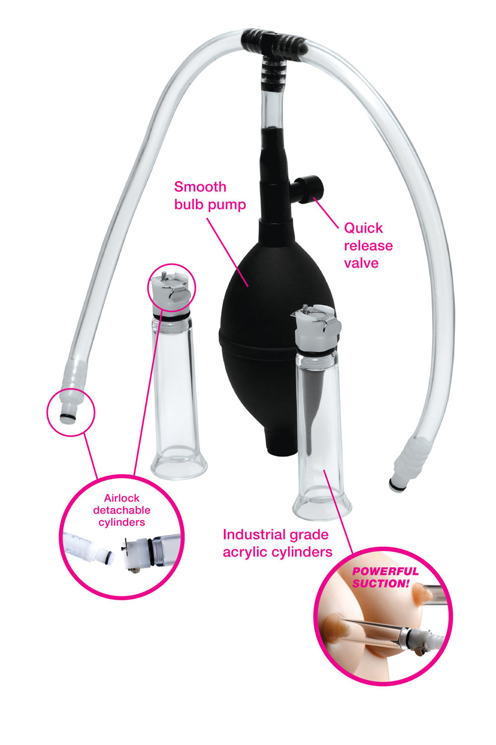 Nipple Pumping System with Dual Cylinders 2.75 Inches > Sex Toys > Nipple Suckers - Tophatter Daily Deals