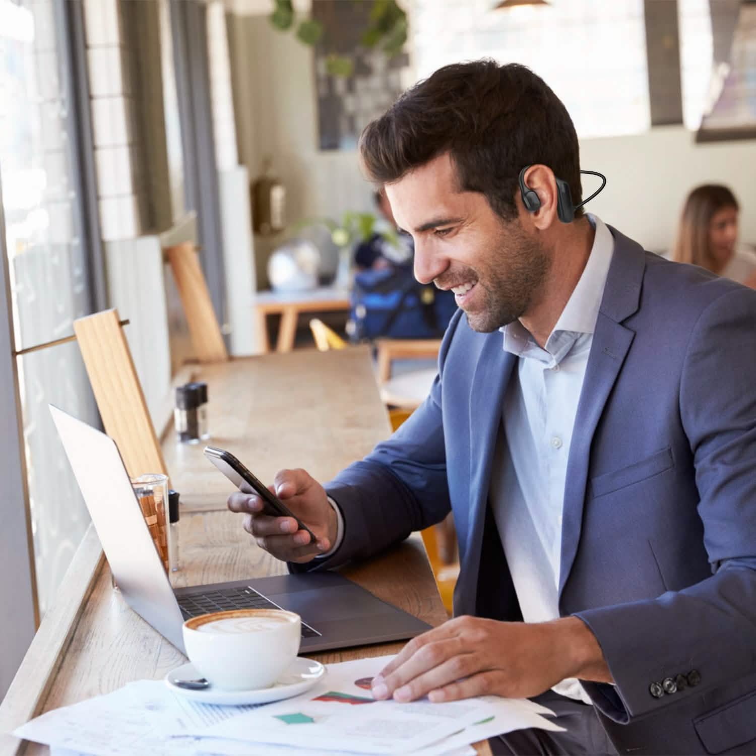 V5.1 Wireless Bone Conduction Headphone Headphones - Tophatter Daily Deals