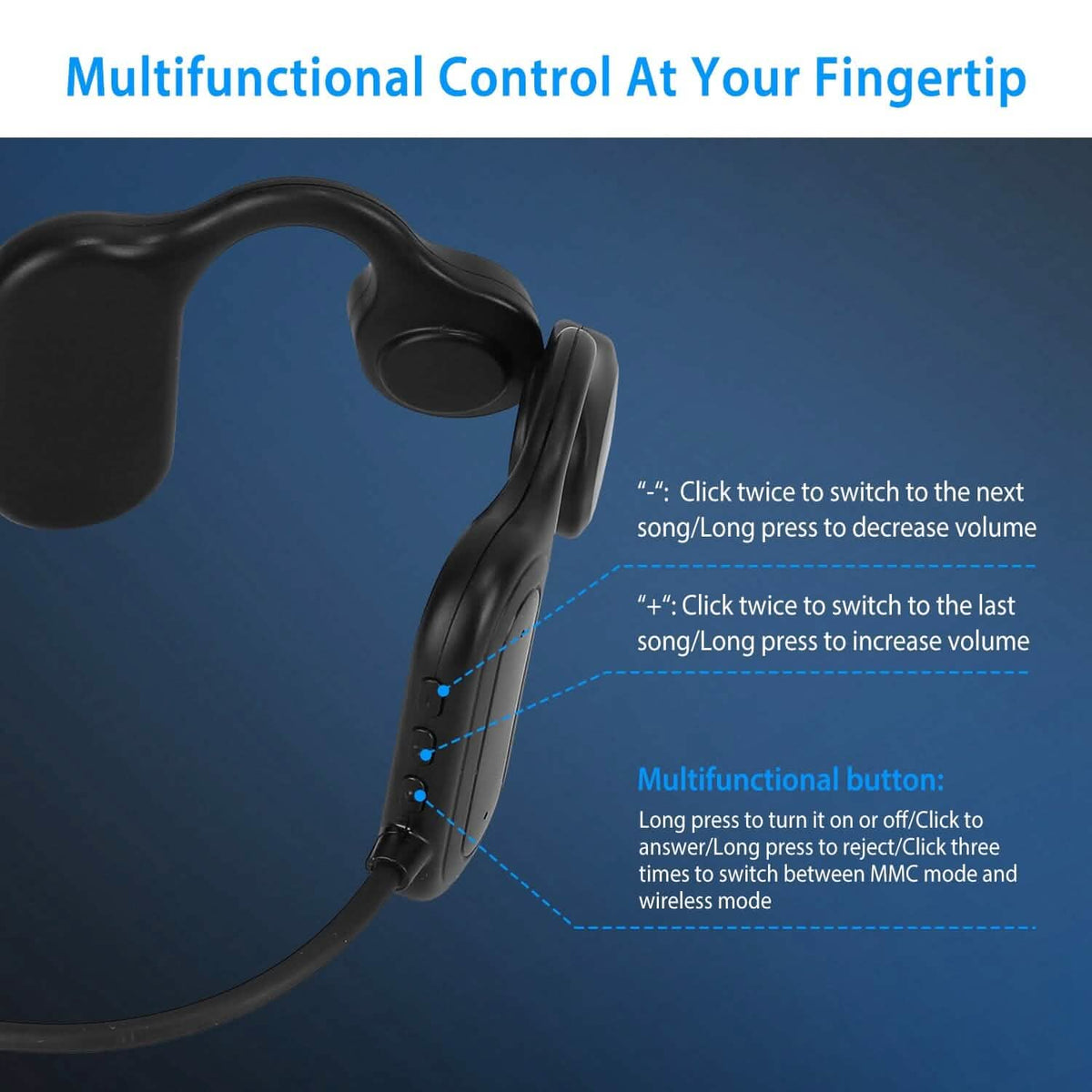 V5.1 Wireless Bone Conduction Headphone Headphones - Tophatter Daily Deals