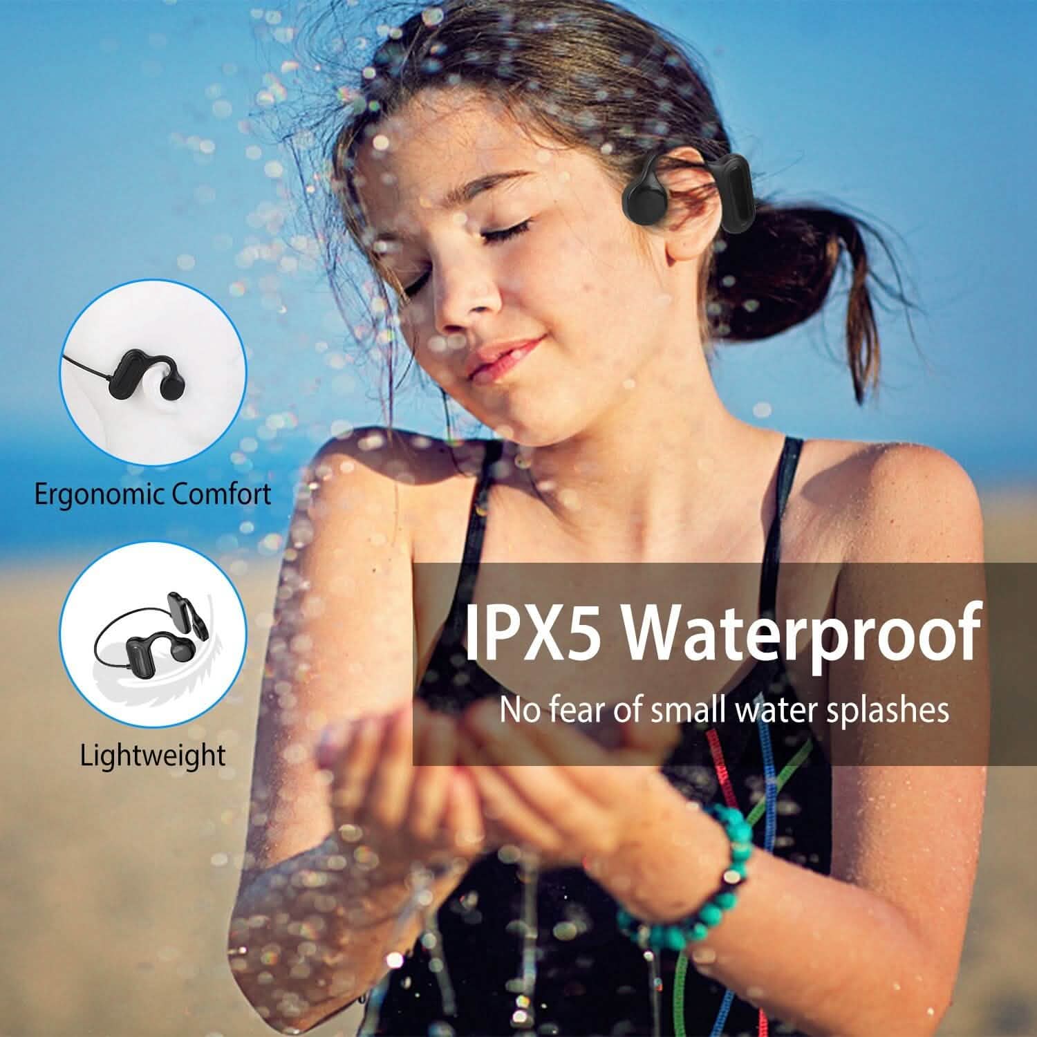 V5.1 Wireless Bone Conduction Headphone Headphones - Tophatter Daily Deals