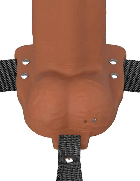 Fantasy X-Tensions Elite (Beige/Brown) – Vibrating Hollow Silicone Strap-On 8 Inch > Dildos > Strap On Harnesses - Tophatter Daily Deals