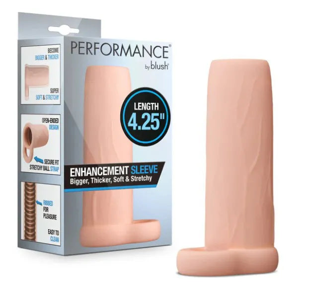 Performance Enhancement Sleeve 4.25 Inch – Soft Flexible Penis Extender Sleeve > Sex Toys For Men > Penis Sleeves - Tophatter Daily Deals