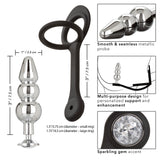 Star Fucker Beaded Plug With Stretchy Black Silicone Dual Enhancer and Silver Metal Probe > Anal Range > Prostate Plugs - Tophatter Daily Deals