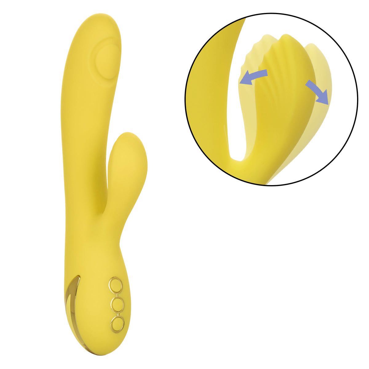 California Dreaming San Diego Seduction Yellow Silicone Dual-Action Massager with Triple Motors and 10 Functions > Vibrators > Ladies > Rabbit - Tophatter Daily Deals