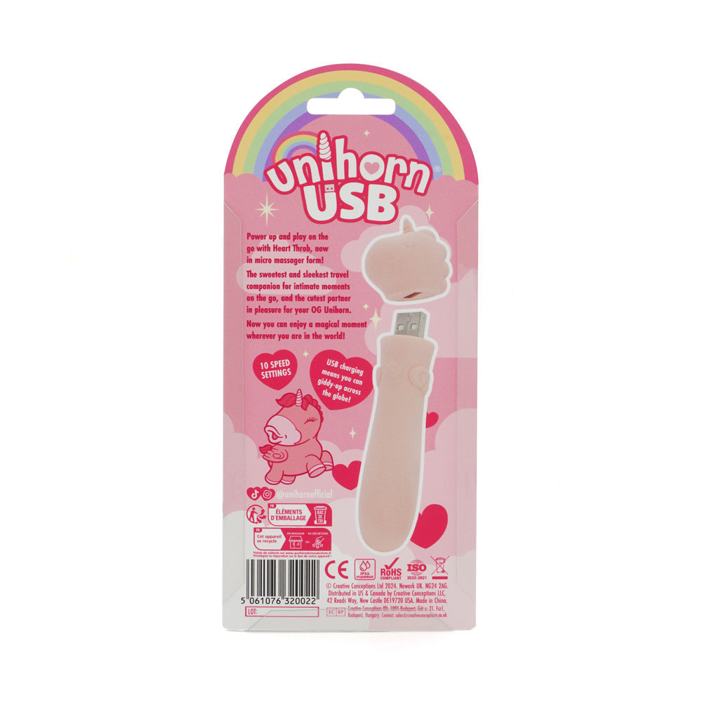 Unihorn Heart Throb (Pink) – Compact USB Rechargeable Bullet Vibrator with 10 Speeds > Sex Toys For Ladies > Clitoral Vibrators and Stimulators - Tophatter Daily Deals