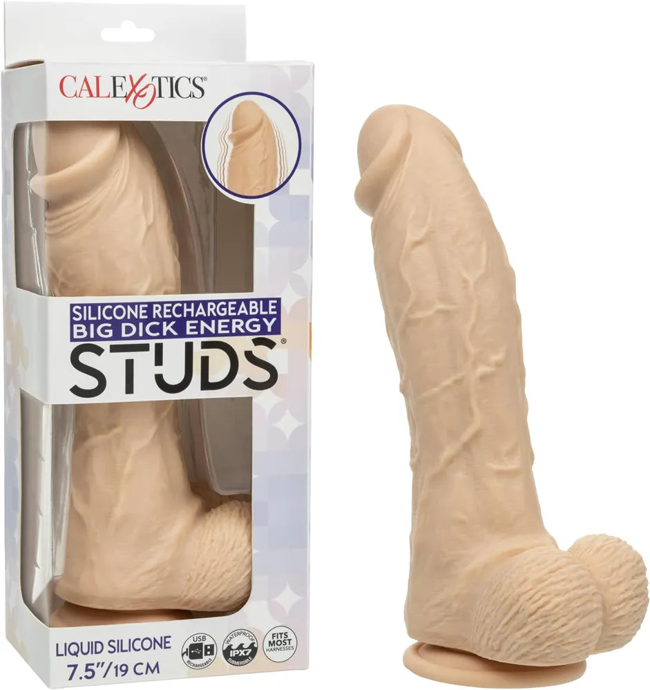 Big Dick Energy Studs – 7.5" Rechargeable Silicone Hands-Free Vibrator > Vibrators > Realistic Vibrators - Tophatter Daily Deals