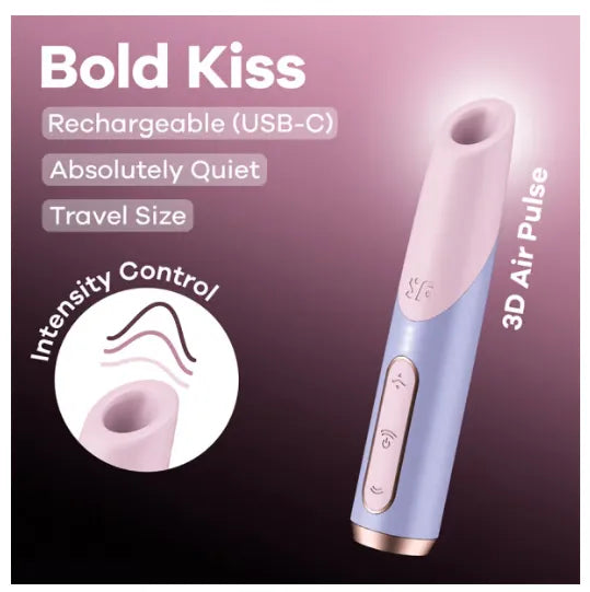 Satisfyer Bold Kiss – Air Pulse Vibrator with Adjustable Membrane > Sex Toys For Ladies > Air Pulsation - Tophatter Daily Deals
