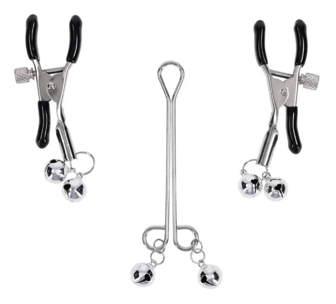 Shadow Bell Adjustable Nipple Clamps with Silver Bells – Nipple Jewelry > Sex Toys > Nipple Clamps - Tophatter Daily Deals