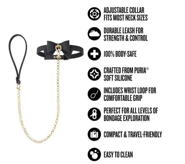 Temptasia Ardor – Adjustable Silicone Collar and Leash Set > Bondage Gear > Collars & Leashes - Tophatter Daily Deals