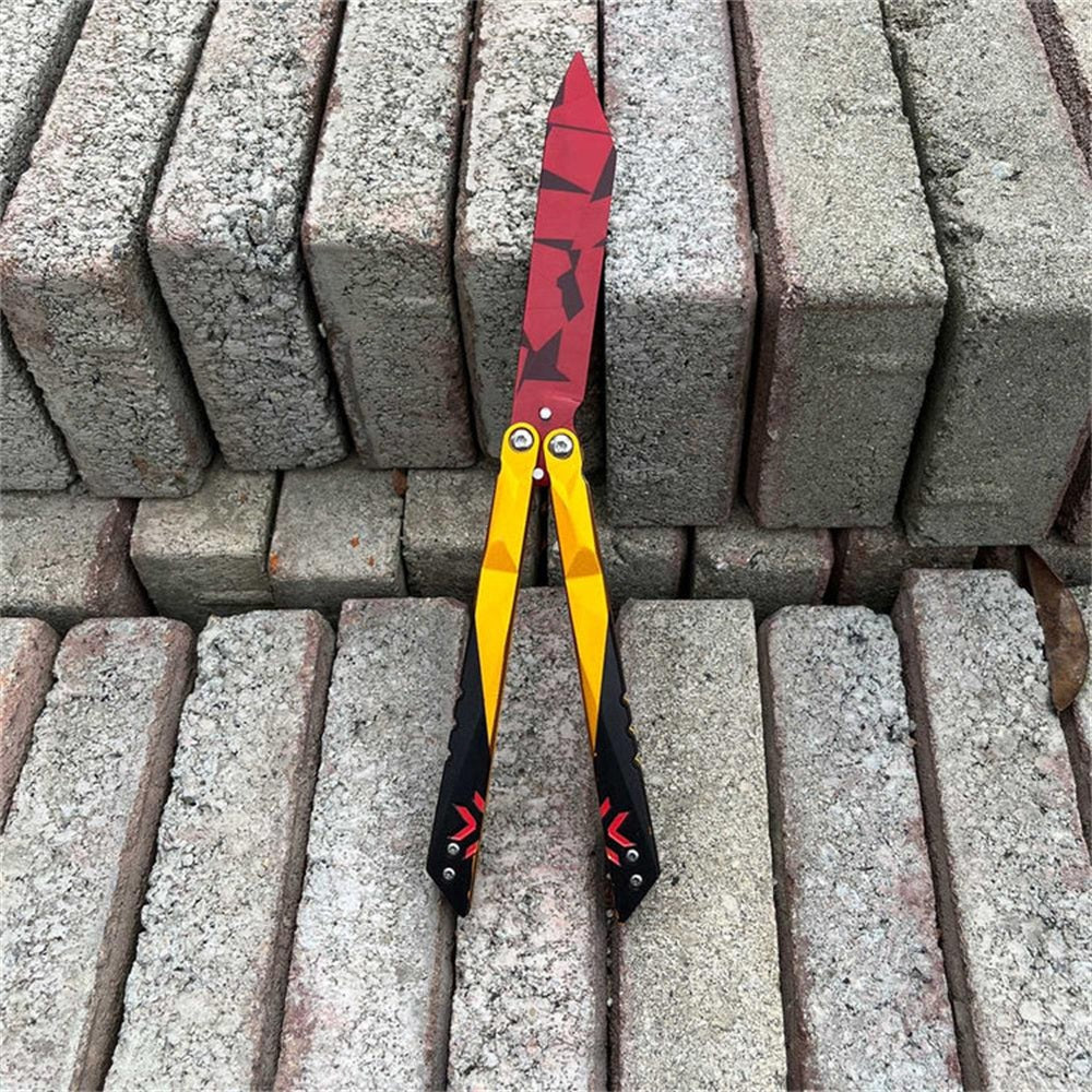 Val Game Knife Handicrafts Metal Game Skin Knife Gamer Gift Champion Knife Red - Tophatter Daily Deals