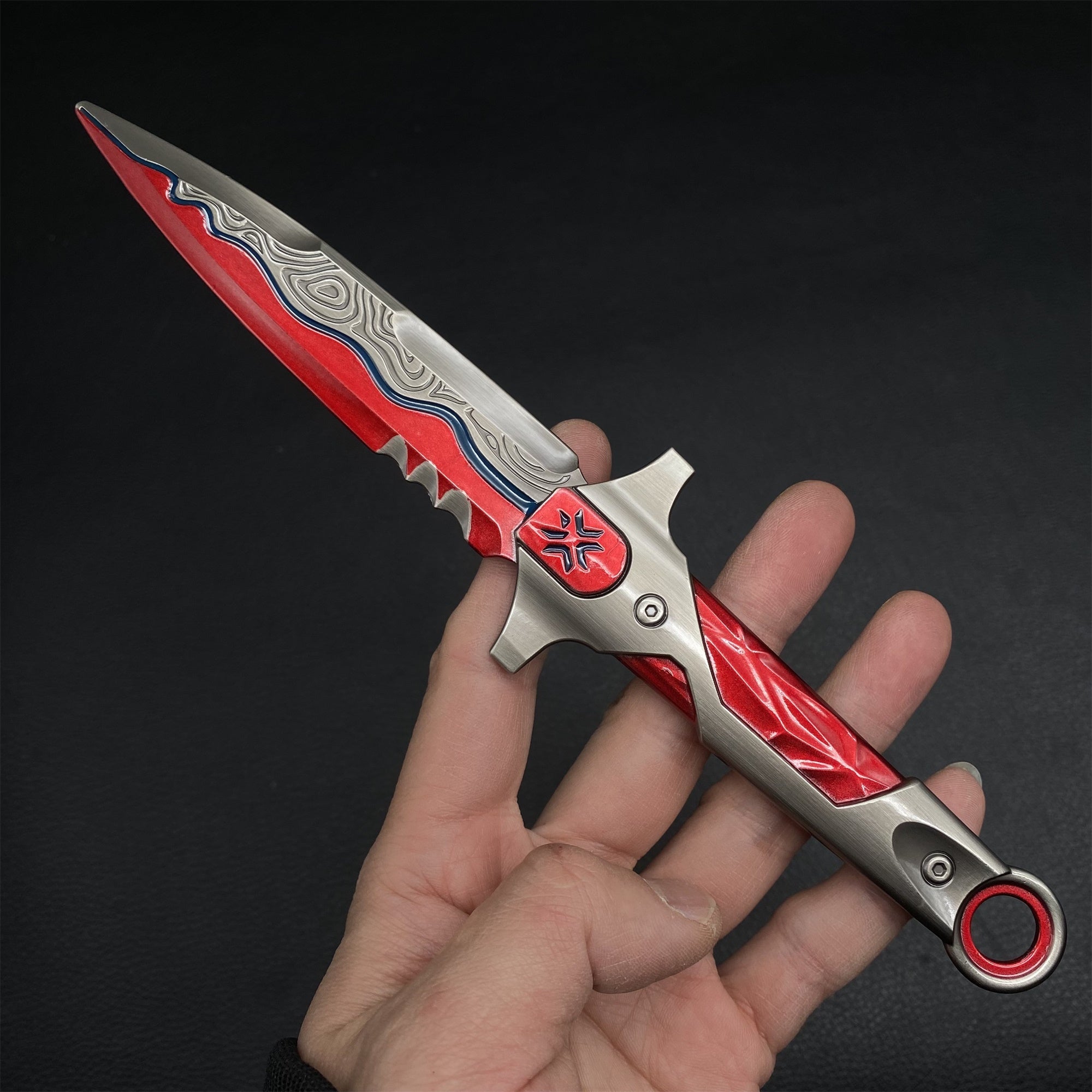 Mini-Scale Val Props Collective Metal Knife Fan Art VCT Knife Red - Tophatter Daily Deals