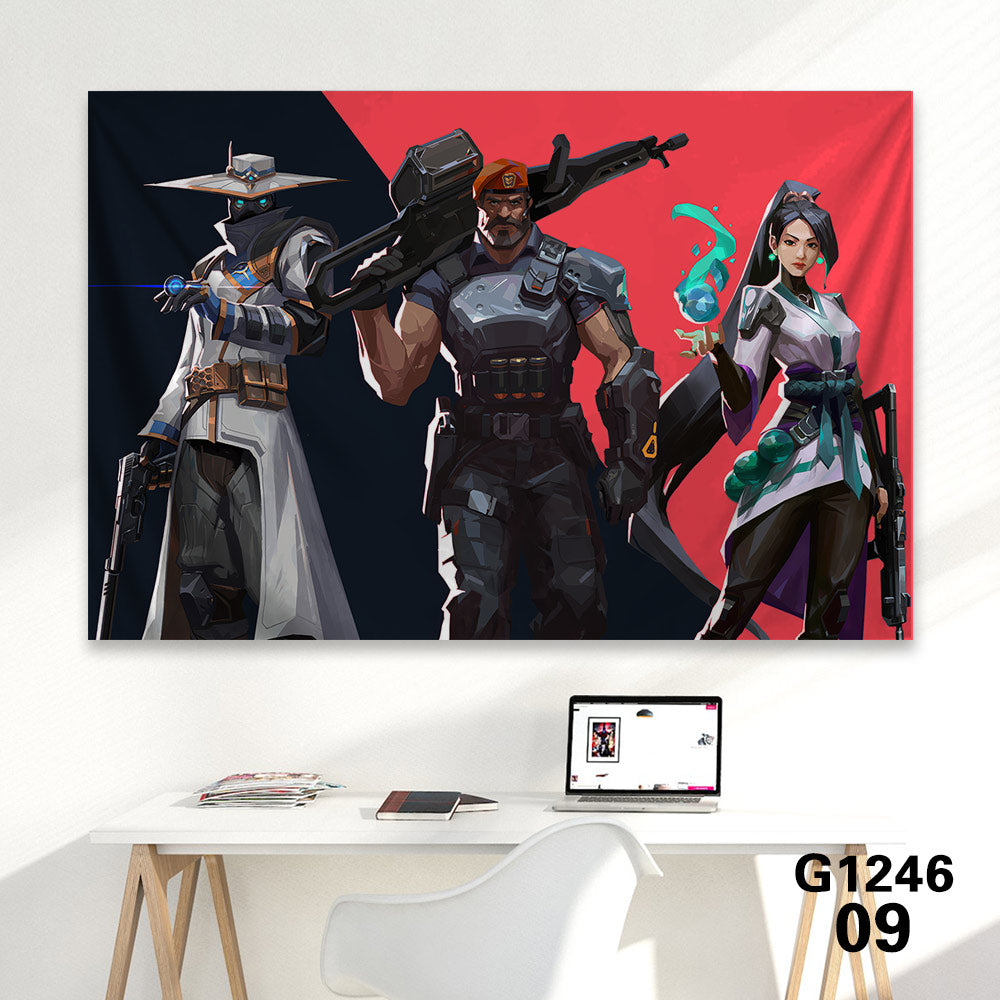 Customized Soft Hot Game Characters Tapestry Wall Arts Gamers Room Decor Team A 海报、印刷品与视觉艺术品 - Tophatter Daily Deals