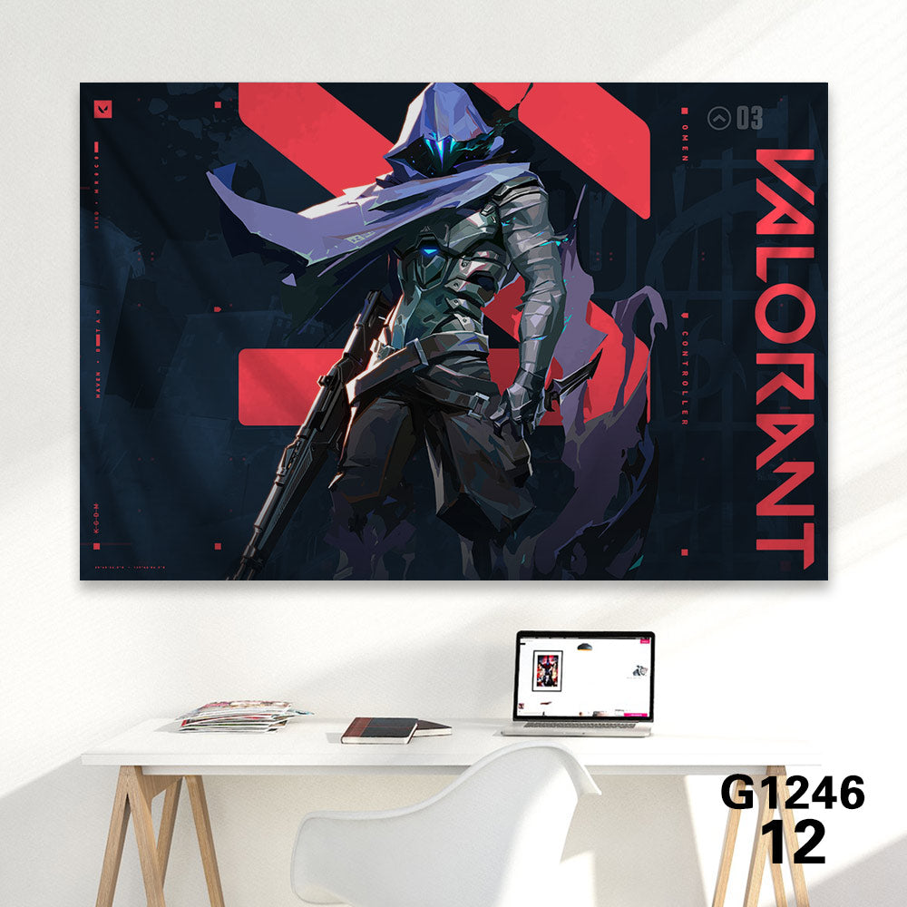 Customized Soft Hot Game Characters Tapestry Wall Arts Gamers Room Decor Omen B 海报、印刷品与视觉艺术品 - Tophatter Daily Deals