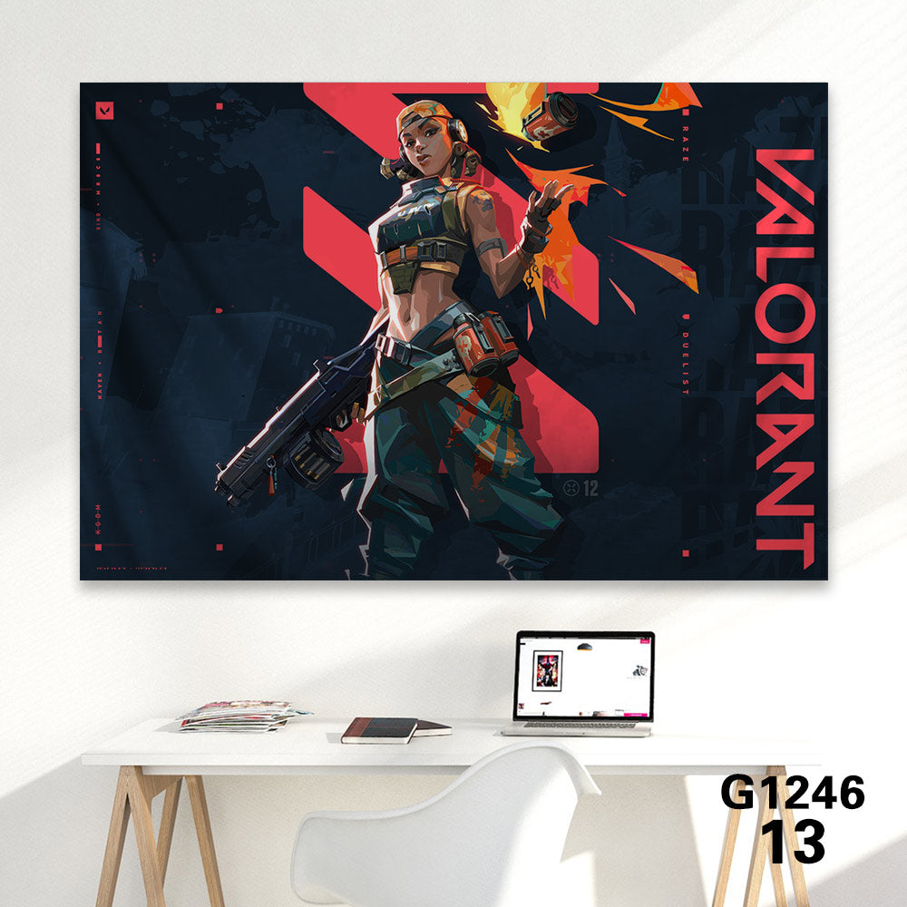 Customized Soft Hot Game Characters Tapestry Wall Arts Gamers Room Decor Raze B 海报、印刷品与视觉艺术品 - Tophatter Daily Deals