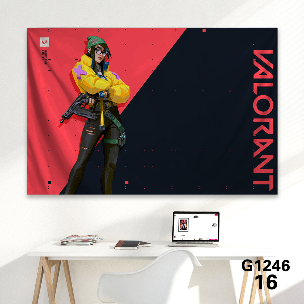 Customized Soft Hot Game Characters Tapestry Wall Arts Gamers Room Decor Killjoy A 海报、印刷品与视觉艺术品 - Tophatter Daily Deals