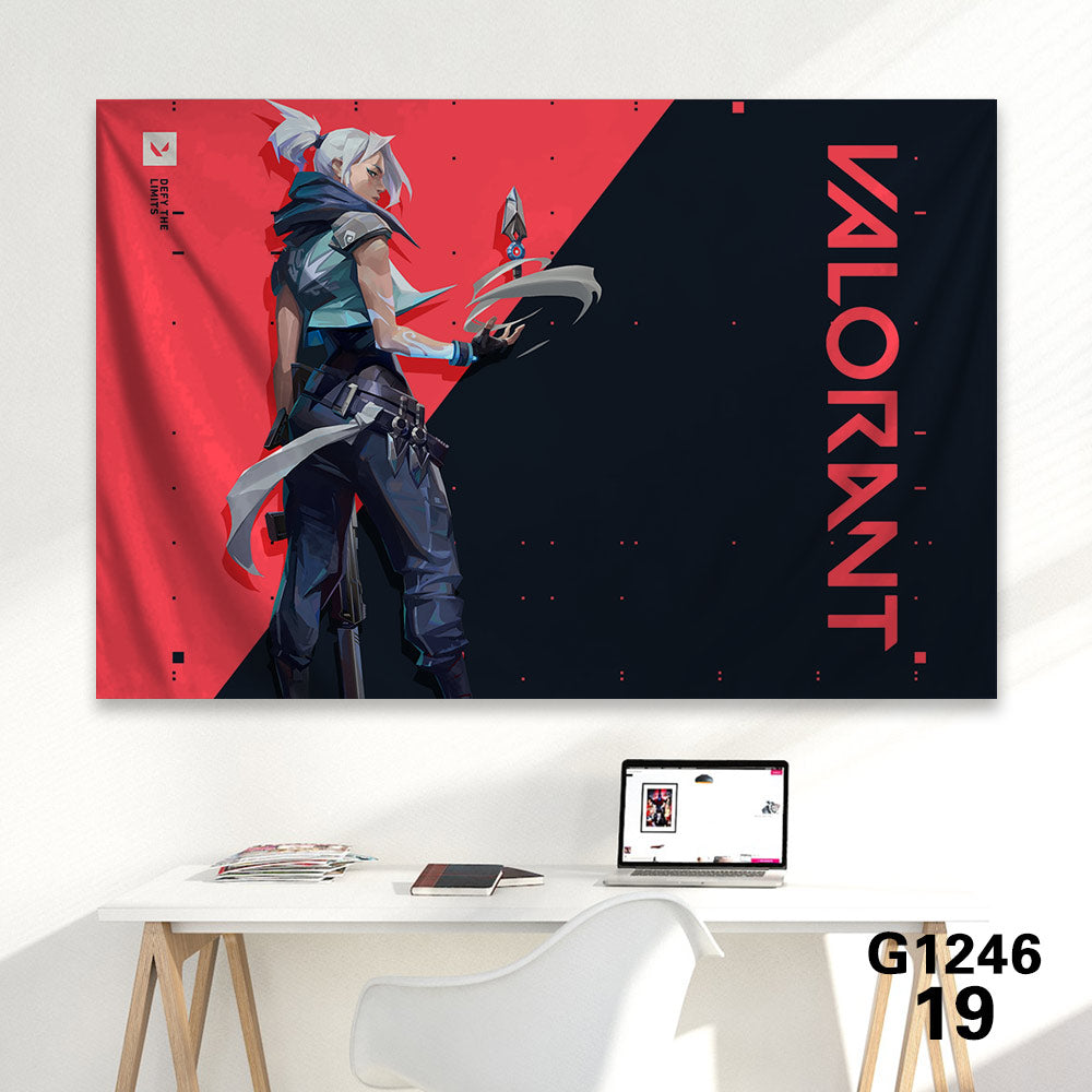Customized Soft Hot Game Characters Tapestry Wall Arts Gamers Room Decor Jett A 海报、印刷品与视觉艺术品 - Tophatter Daily Deals