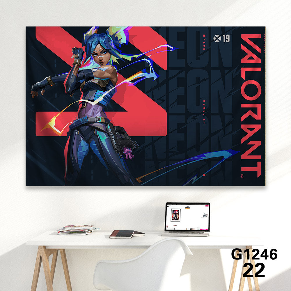 Customized Soft Hot Game Characters Tapestry Wall Arts Gamers Room Decor Neon 海报、印刷品与视觉艺术品 - Tophatter Daily Deals