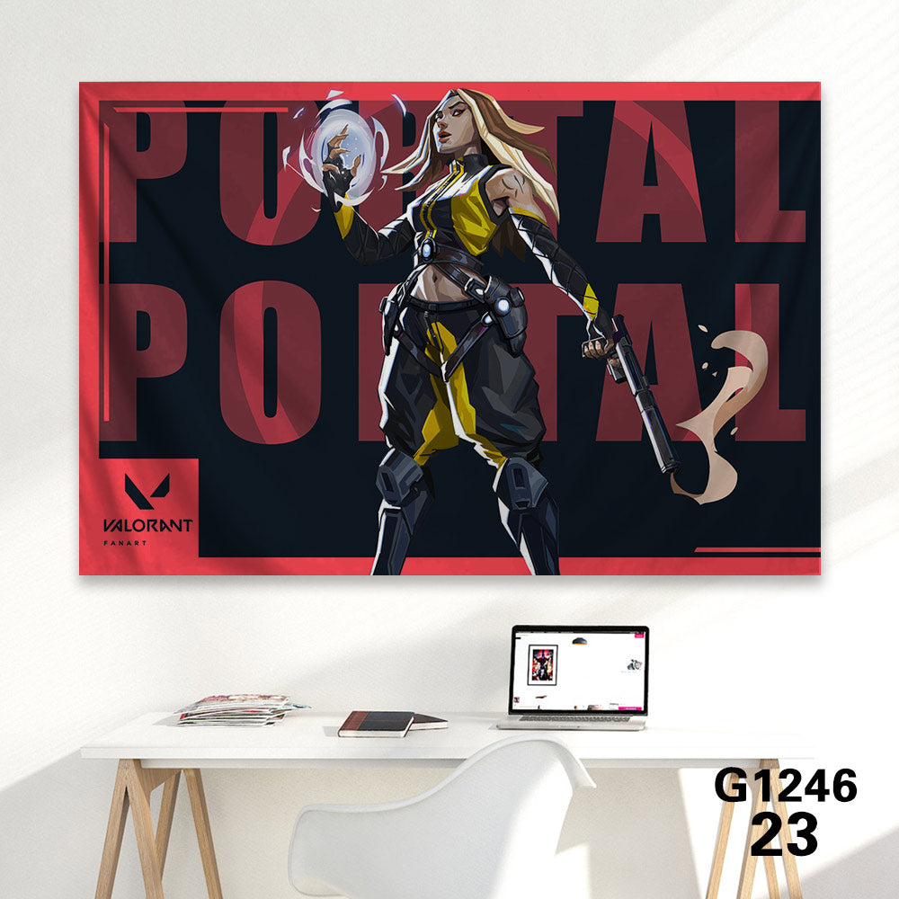 Customized Soft Hot Game Characters Tapestry Wall Arts Gamers Room Decor Portal 海报、印刷品与视觉艺术品 - Tophatter Daily Deals