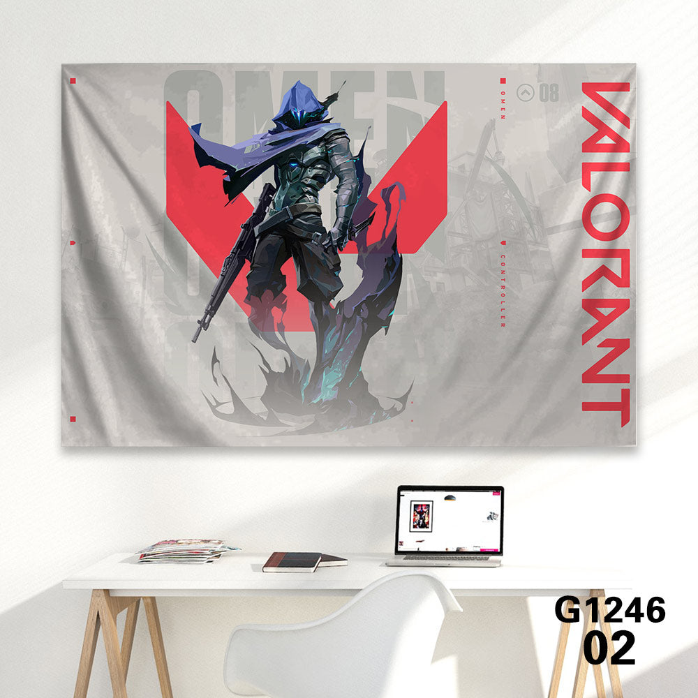 Customized Soft Hot Game Characters Tapestry Wall Arts Gamers Room Decor Omen A 海报、印刷品与视觉艺术品 - Tophatter Daily Deals
