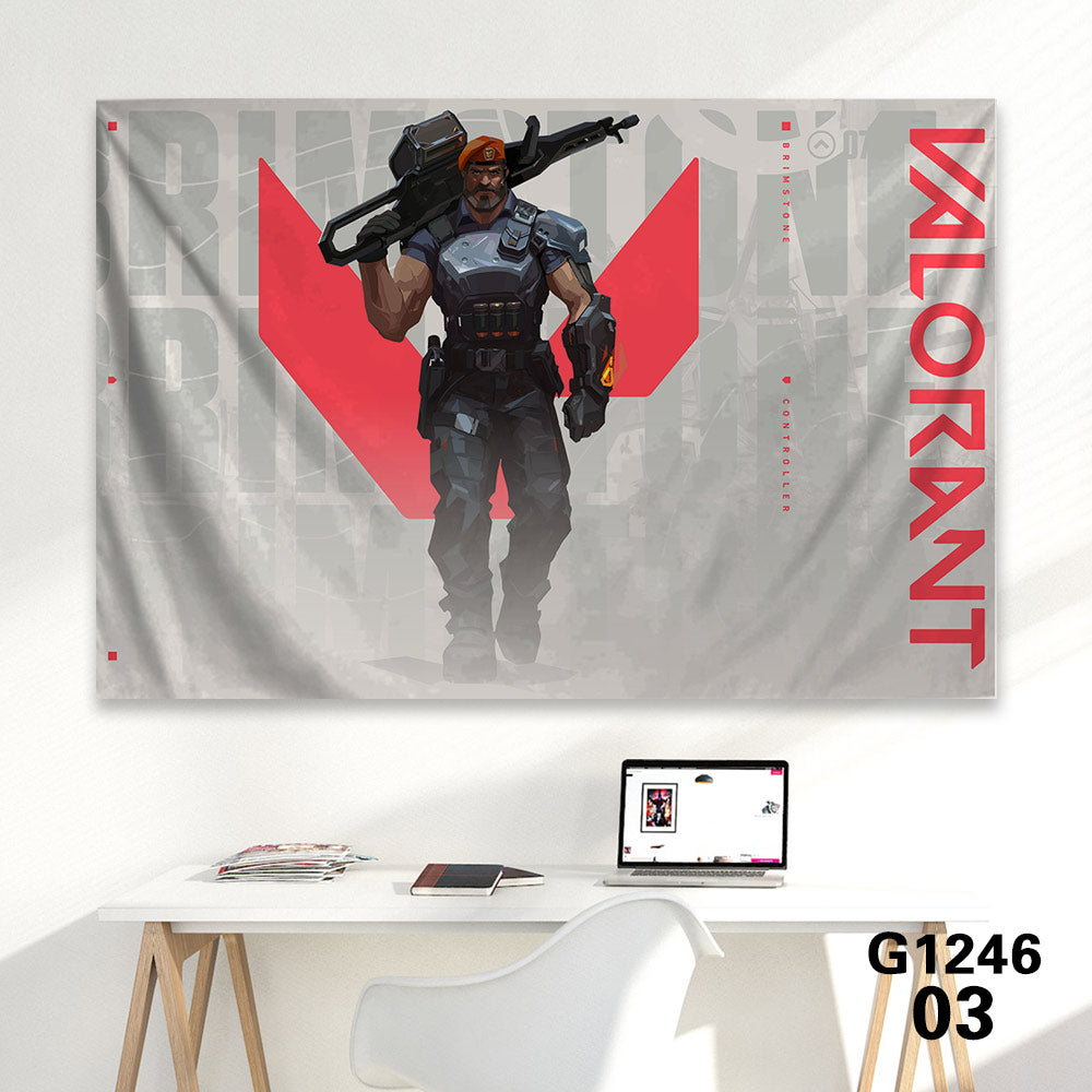 Customized Soft Hot Game Characters Tapestry Wall Arts Gamers Room Decor Brimstone A 海报、印刷品与视觉艺术品 - Tophatter Daily Deals