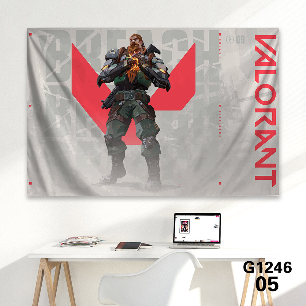 Customized Soft Hot Game Characters Tapestry Wall Arts Gamers Room Decor Breach A 海报、印刷品与视觉艺术品 - Tophatter Daily Deals