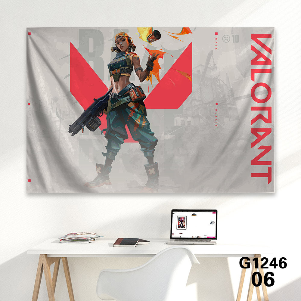 Customized Soft Hot Game Characters Tapestry Wall Arts Gamers Room Decor Raze A 海报、印刷品与视觉艺术品 - Tophatter Daily Deals