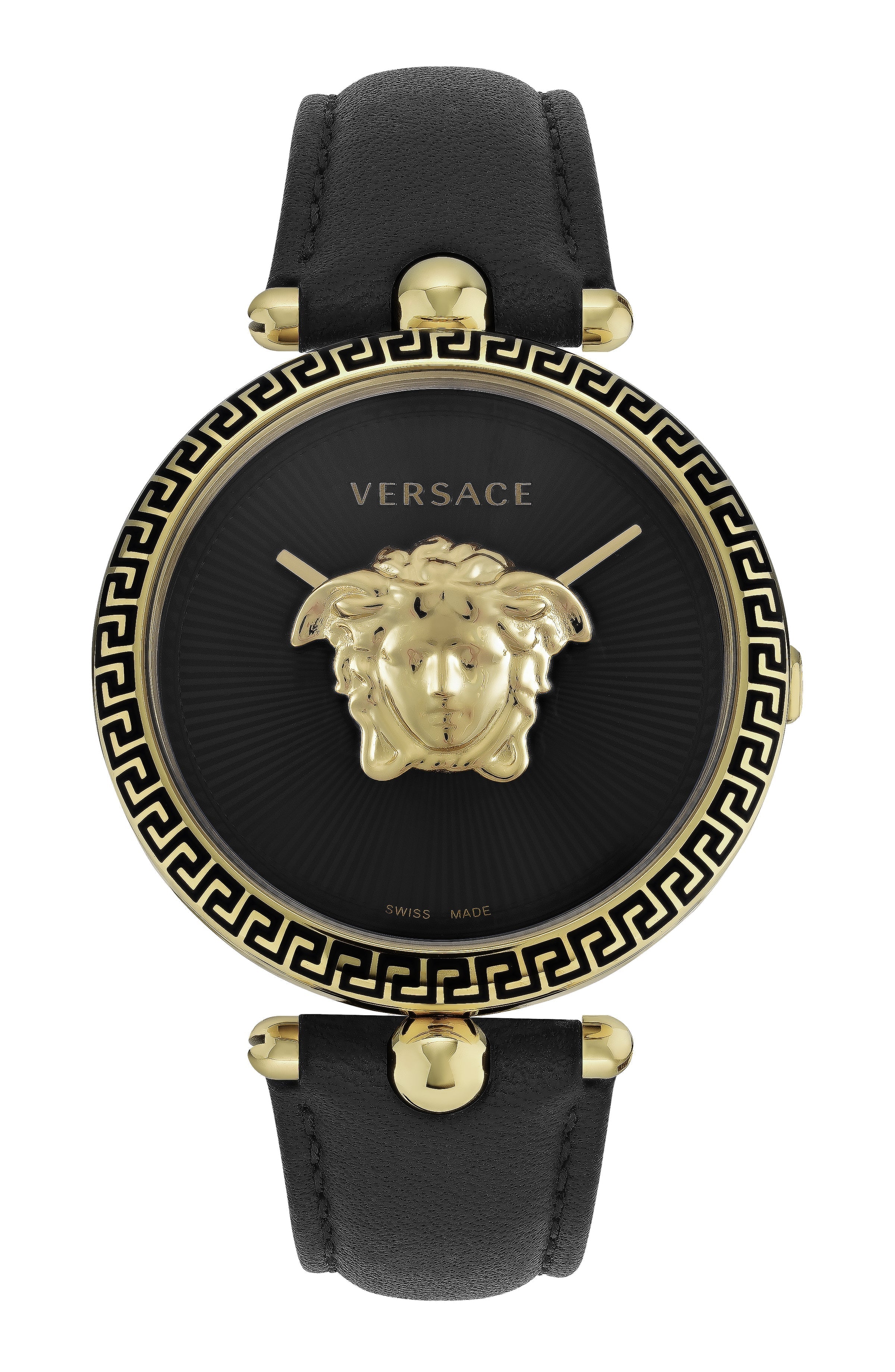 Versace Palazzo Empire Leather Watch Gold Watches - Tophatter Daily Deals