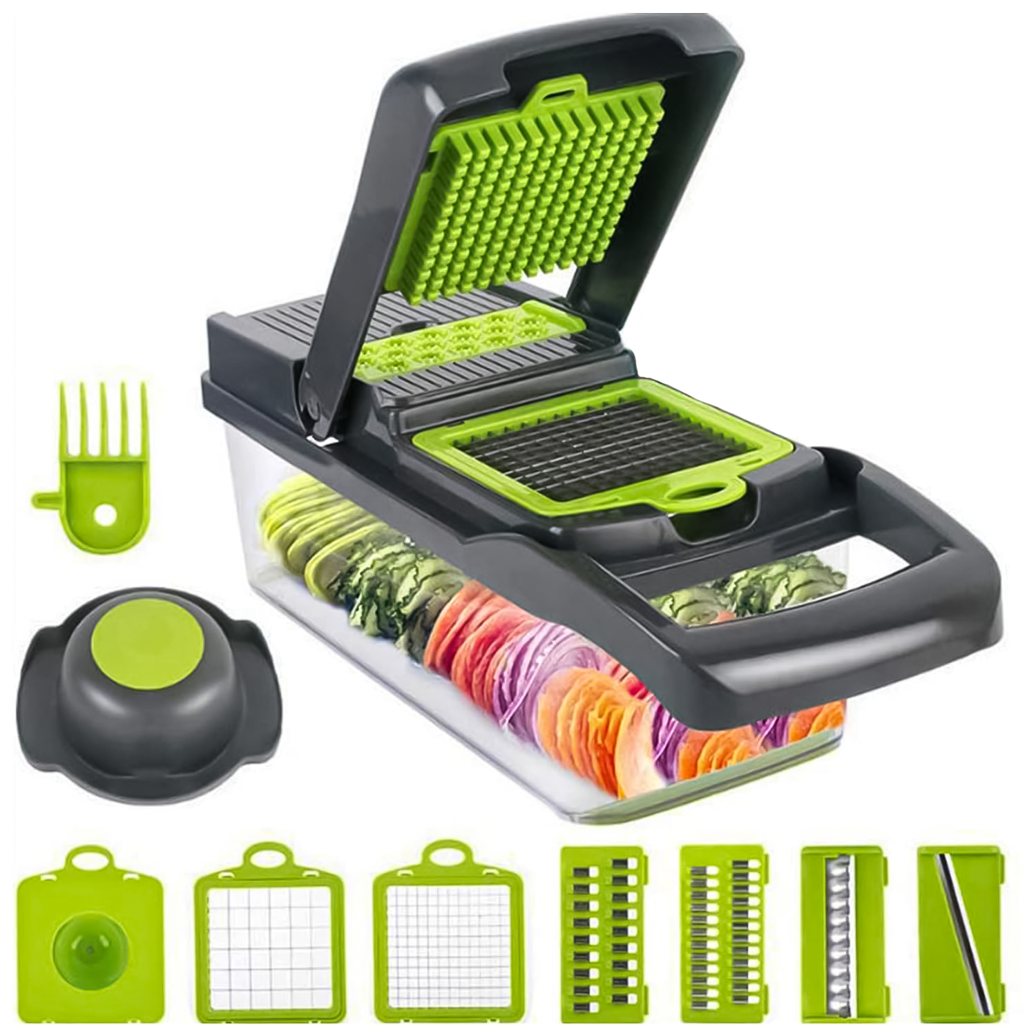 Vegetable Food Chopper – 16 in 1 Vegetable Chopper Fruit Salad Mandolin Slicer Food Dicer Cutter Peeler Chopper Tool - Tophatter Daily Deals