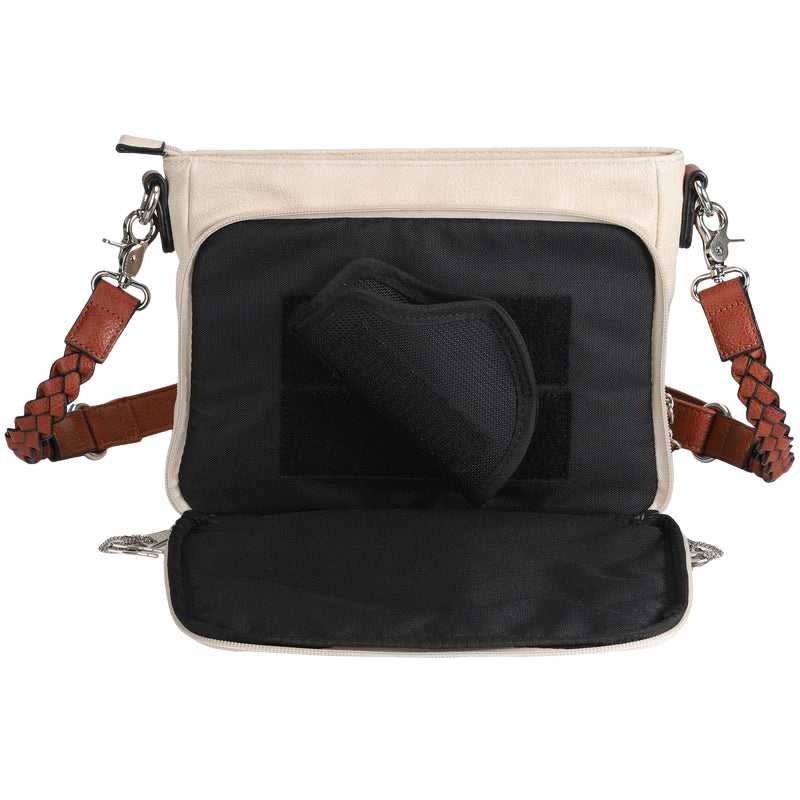 Skylar Braided Conceal Carry Crossbody Handbag Handgun Purses - Tophatter Daily Deals