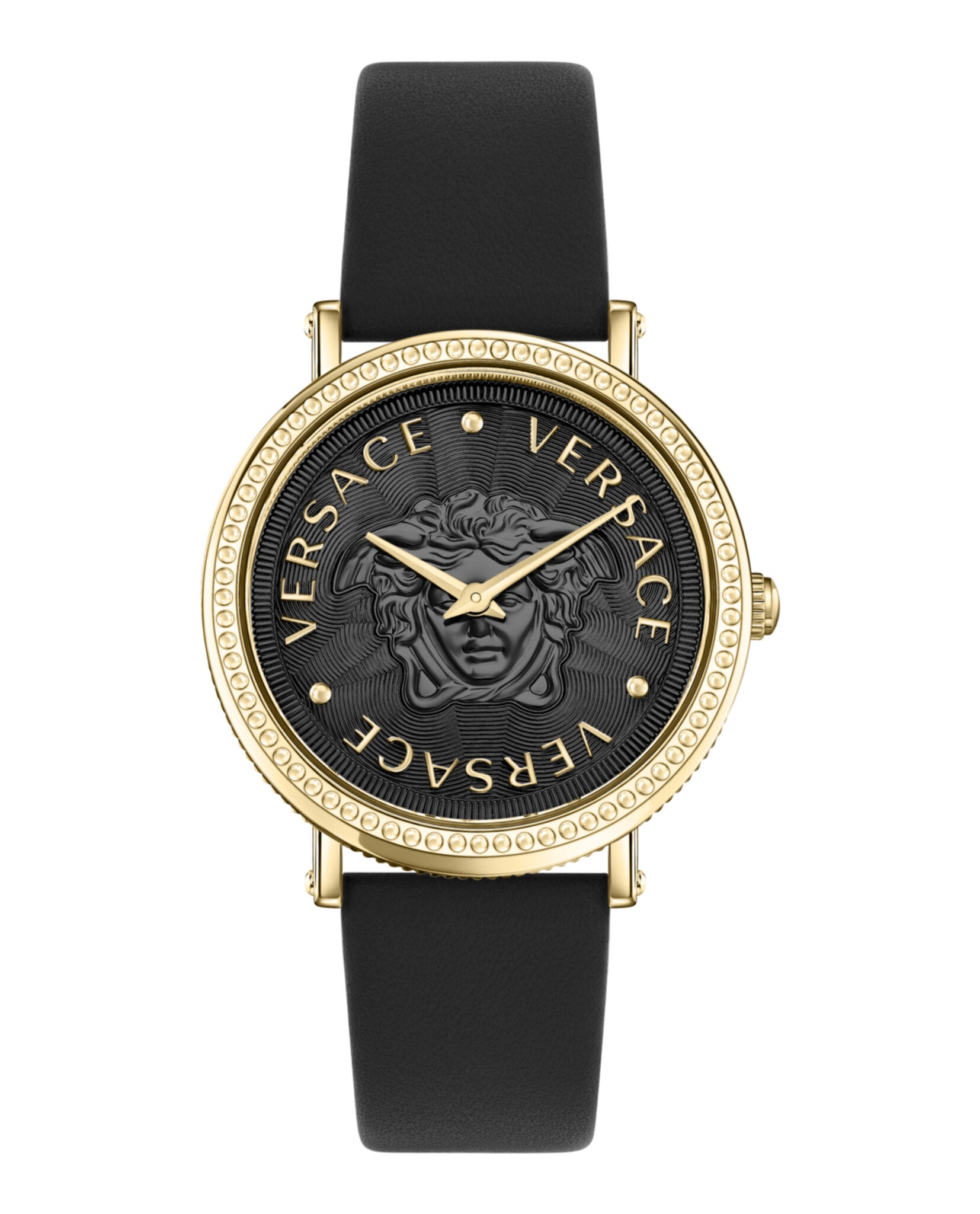Versace V-Dollar Leather Watch Gold Watches - Tophatter Daily Deals