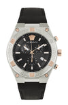 Versace V-Sporty Greca Leather Watch Stainless Steel Watches - Tophatter Daily Deals