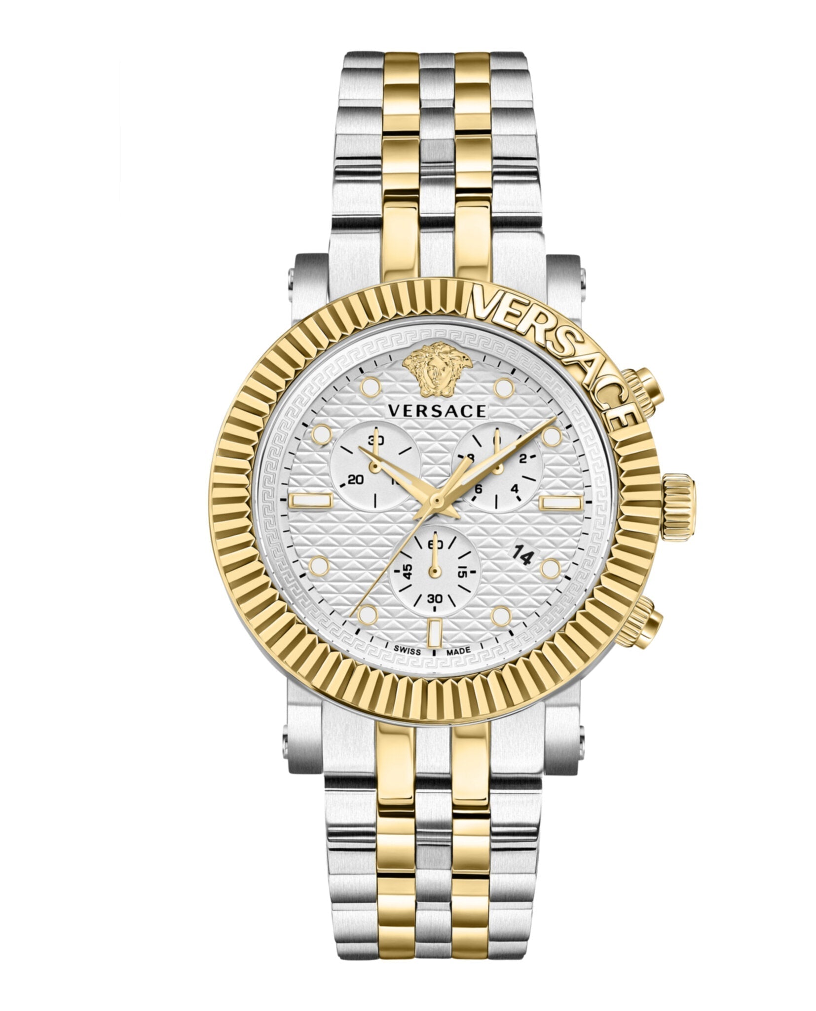 Versace V-Chrono Classic Bracelet Watch Two Tone Watches - Tophatter Daily Deals