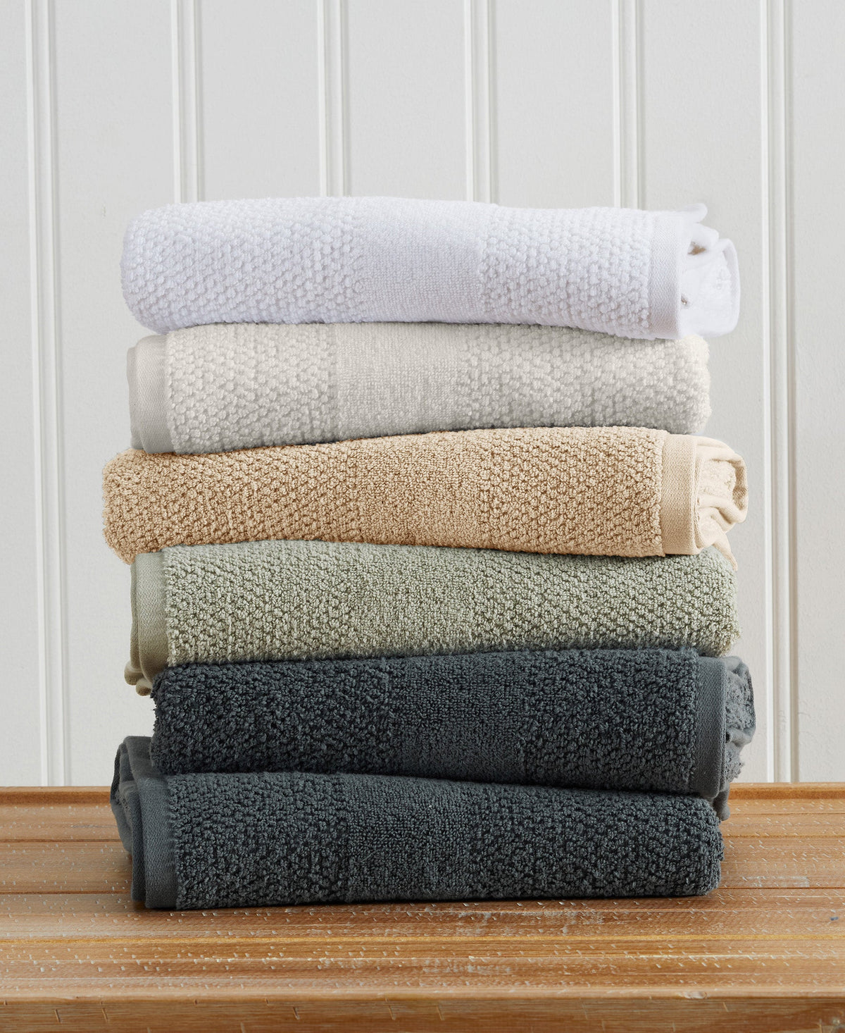 100% Cotton Woven Texture Bath Towel Set - Marbella Collection Bath - Tophatter Daily Deals