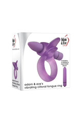 Adam & Eve - Vibrating Clitoral Tongue Cock Ring - Purple Sex Toy - Tophatter Daily Deals