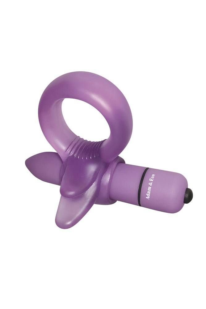 Adam & Eve - Vibrating Clitoral Tongue Cock Ring - Purple Sex Toy - Tophatter Daily Deals