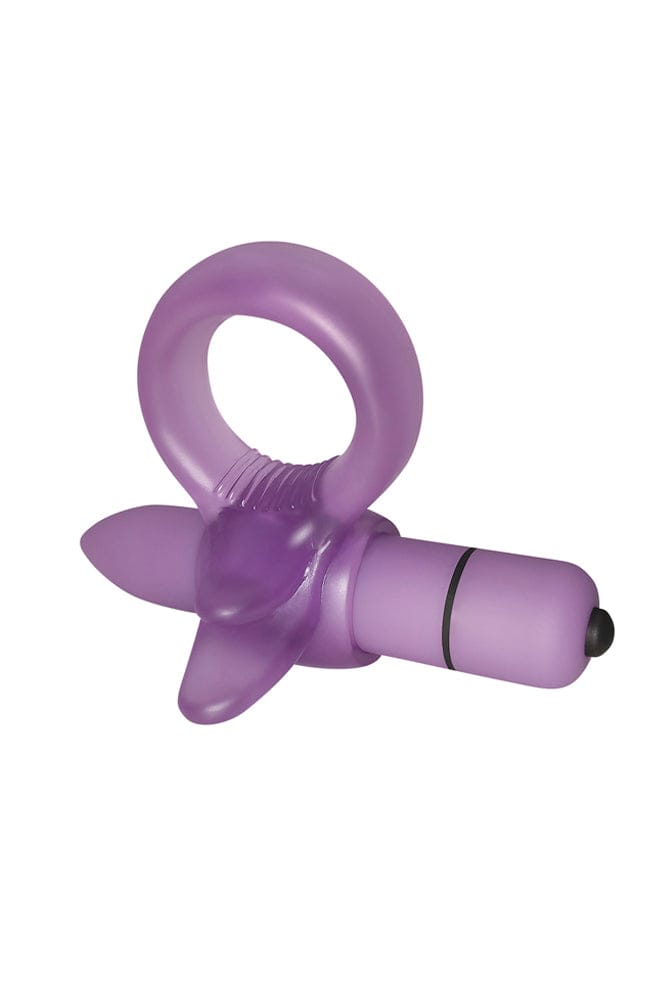 Adam & Eve - Vibrating Clitoral Tongue Cock Ring - Purple Sex Toy - Tophatter Daily Deals