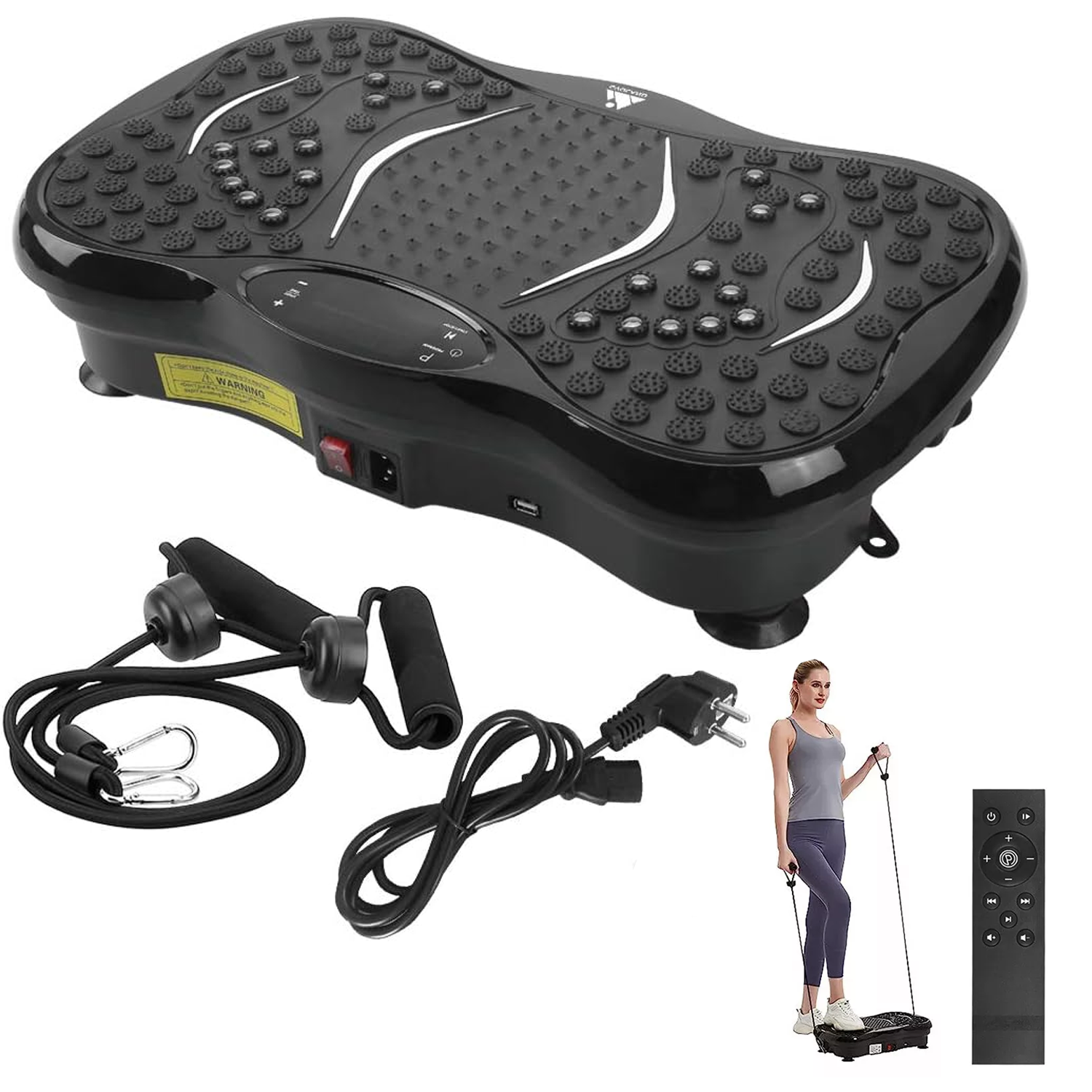 Vibrating Exercise Plate – Home Gym Workout Machine for Weight Loss & Muscle Toning Accessories - Tophatter Daily Deals