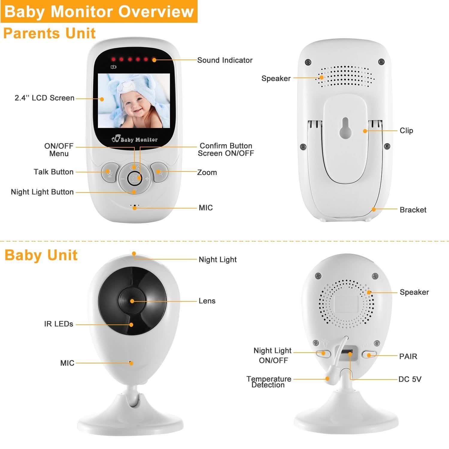 Video Baby with Digital Camera Infrared Night Viion Baby Gear - Tophatter Daily Deals
