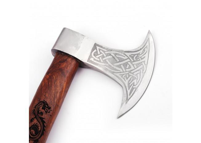 Viking Dragon Slayer Norse Dane Battle Axe | Engraved Handle historical period - Tophatter Daily Deals