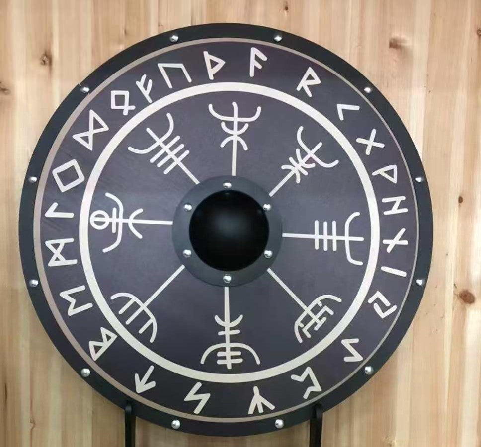 Vegvisir Viking Wood Shield Shield - Tophatter Daily Deals