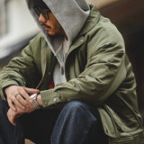 Vintage Bomber Jacket Thickened Warm Cotton Pocket Coats Men's Clothing - Tophatter Daily Deals