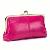 Vintage Chic Leather Clutch Lady Purse Rose Red Handbags & Wallets - Tophatter Daily Deals