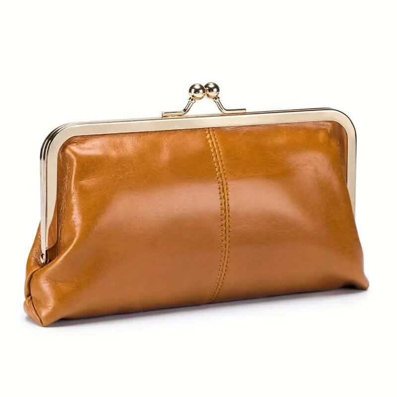 Vintage Chic Leather Clutch Lady Purse Yellow Handbags & Wallets - Tophatter Daily Deals