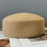 Vintage Hard Top Flat Fedoras Hats Wool Felt Berets Camel Cap - Tophatter Daily Deals